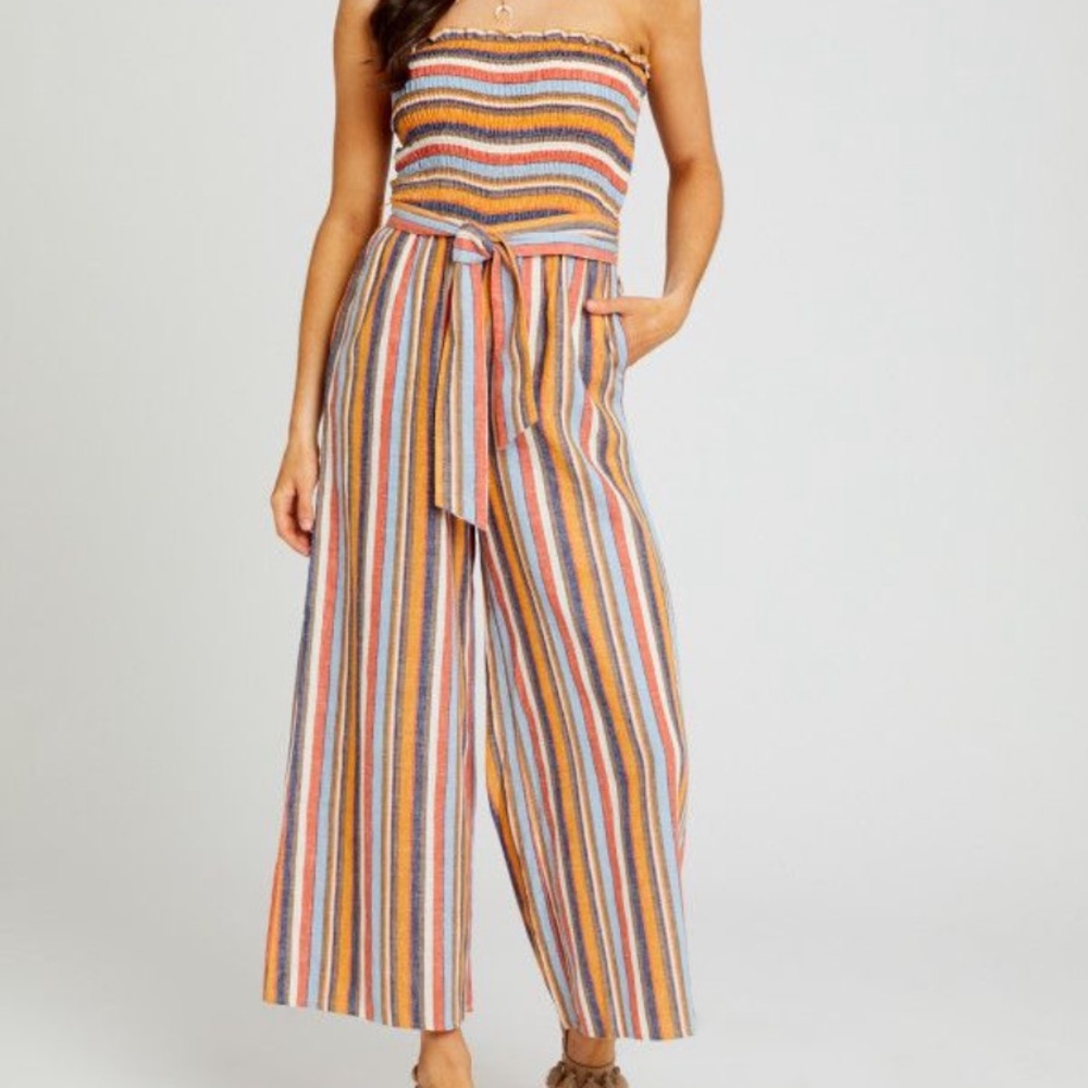 Altar’d state striped jumpsuit